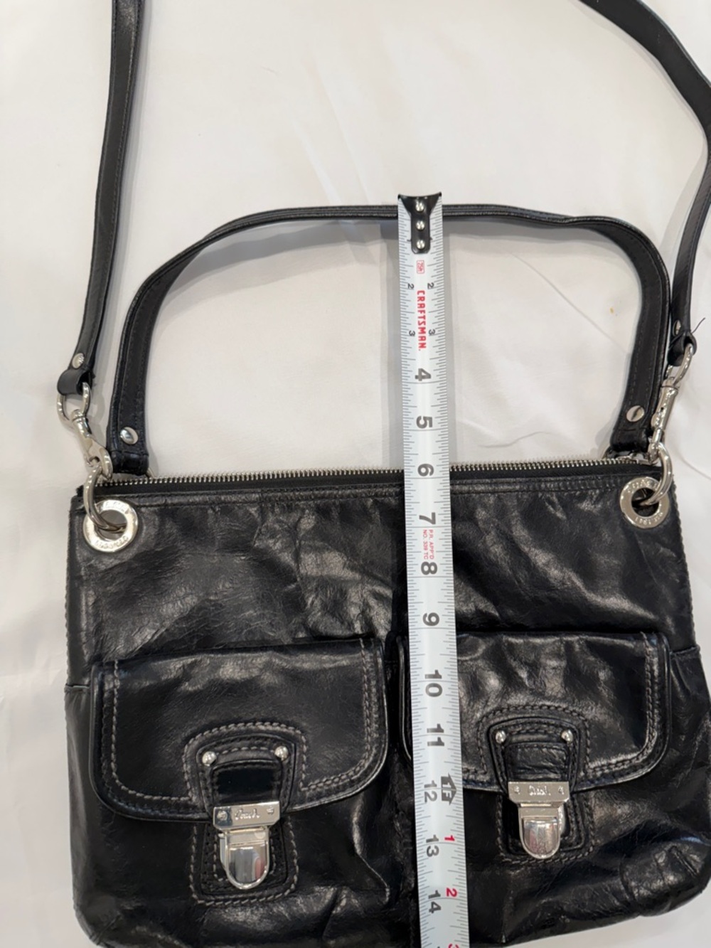 Coach Classic Black Leather Crossbody Bag - Picture 12 of 13